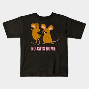 No-Cats Home Funny Mice Design for People Allergic to Cat Hair Kids T-Shirt